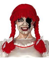 horror rag doll wig red for halloween