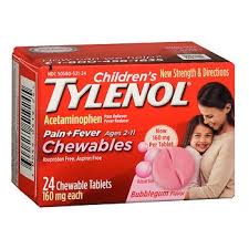 Tylenol Childrens Pain Fever Chewables Tablets 24 Count 160mg