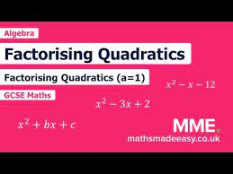 Factorising Quadratics Worksheets