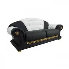 Shop our online collection to find a wonderful deal on a black leather furniture set for your living room. Versace 3 Seater Genuine Italian Black White Leather Sofa Settee Chesterfield Sofas