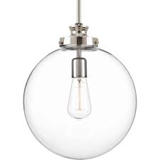 Progress Lighting Penn 12 In 1 Light Polished Nickel Large Pendant With Clear Glass P5328 104 The Home Depot