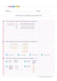 One Step Equations Worksheets For Grade