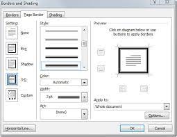 how to insert page borders in word 2010