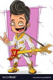 cartoon handsome rock and roll guy