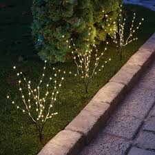 White Usb Solar Tree Stake Lights Set