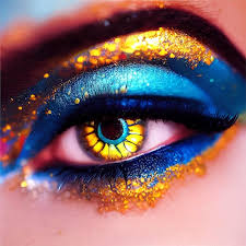 female eye makeup beautiful colorful