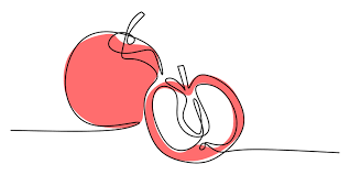 First, start off the apple by lightly drawing an oval and three lines. Continuous Line Drawing Of Apple Fruit 1903699 Vector Art At Vecteezy