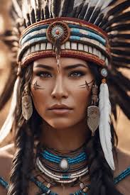 native american with feathers and a