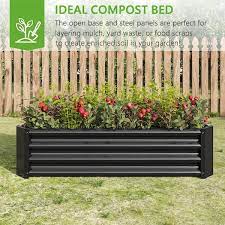 Btmway 4 Ft L X 2 Ft W X 1 Ft H Black Galvanized Metal Outdoor Raised Garden Bed Kit Planter Box 1 Pack