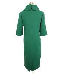Oscar De La Renta Green Wool Dress Sz 10