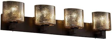 Justice Design Group Fusion Collection Modular Bath Bar Oval Dark Bronze Finish With Mercury Glass Wall Sconces Amazon Com