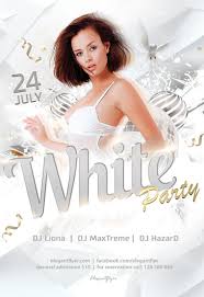White Party Free Flyer Psd Template