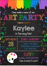 Free Printable Art Party Invitation Template Art Party