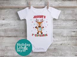 1st Christmas Baby Boy Cute Christmas Onesies Brand Christmas Baby Boy 1st Christmas Baby Shower Gift Cute Kids Clothes