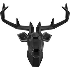 black stag head wall sculpture faux