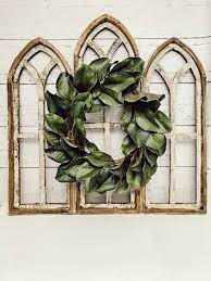 Cathedral Farmhouse Style Wood Window