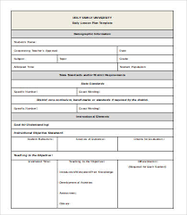 Lesson Plan Template 10 Free Sample Example Format Free