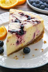 New York Style Cheesecake With Lemon Curd Amp Fresh Blueberries  gambar png
