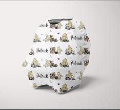 Personalized Car Seat Canopy Winnie The