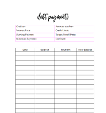 free debt tracker printable to get out
