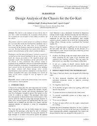 Design Analysis Of The Chassis For The Go Kart