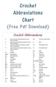 Crochet Abbreviations Chart Free Printable Petals To Picots