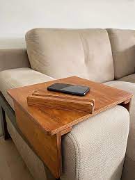 Adjustable Sofa Arm Table Wood Armrest