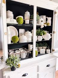 how to style a china cabinet for spring