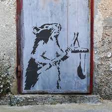 Banksy Rat With Catapult Stencil