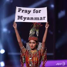 Miss mexico was crowned miss universe yesterday in florida, after fellow contestant miss myanmar used her stage time to draw attention to the bloody military coup in her. Yqac5 Xfyj0im