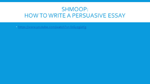 The Persuasive Essay Writing Process