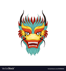 Dragon Face Colorful Symbol Of Chinese