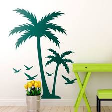 Wall Sticker Palm Trees And Seagulls