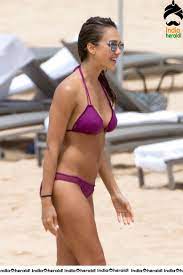 Jessica Alba in Purple Bikini and faced Wet pokies oops moment