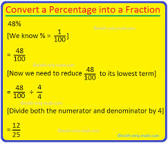 to convert a percene into a fraction