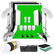 Zuochen Photo Studio Softbox Umbrella Lighting Kit Background Support Stand 4 Backdrop Green Black White Gray Background Aliexpress