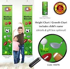 height growth chart with sports ball