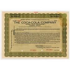 Ko) is a truly unique gift. Coca Cola Company Voting Trust Certificate 1919 Specimen Temporary Stock Certificate