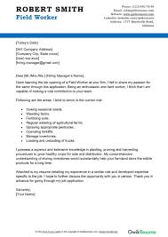 field worker cover letter exles