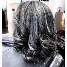 Straight black hair with rich caramel highlights. The Hottest Shades And Highlights For Gray Hair It S Rosy