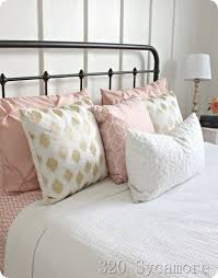 Blush Pink White Gold Bedding