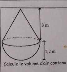 Volume D Un Cone - Une bouée de signalisationest constituée d'unedemi - sphère de 1,2 m  derayon, surmontée d'un cônede - Nosdevoirs.fr