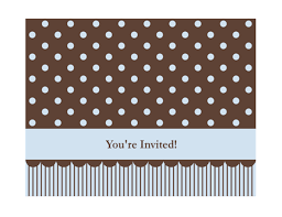 Invitation Note Card Blue And Brown Quarter Fold A2 Size