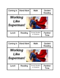 Superman Punch Chart By Mrs Strunks School Supplies Tpt
