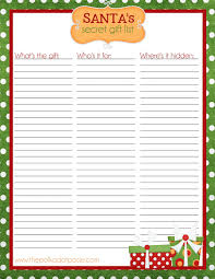 Printable Christmas List Template Christmas Printables