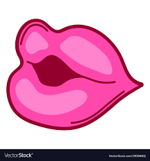 lips in cartoon style cute funny