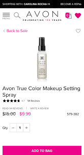 avon true color makeup setting spray