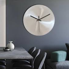 Modern Nordic Silver Wall Clock Without