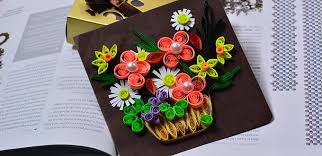 beautiful quilling paper flower basket