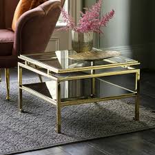 Gold Belina Glass Top Side Table
